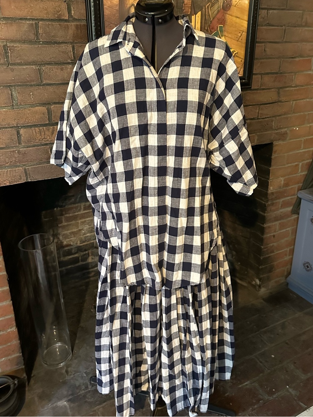 80s Norma Kamali shirt & skirt set buffalo plaid EUC M true vintage